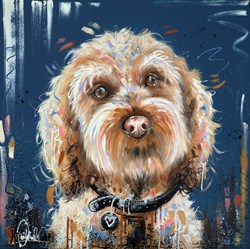Caramel Cutie III by Samantha Ellis - Original Painting on Box Canvas sized 30x30 inches. Available from Whitewall Galleries